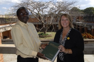 Presenting Black's Law Dictionary to law School Dean in Malawi   